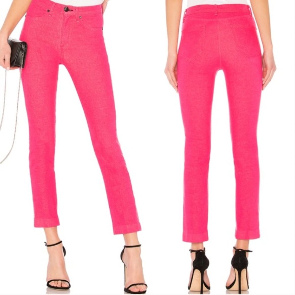 rag & bone neon pink ankle cigarette jeans
